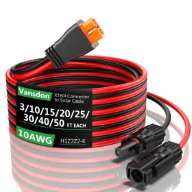 Cable-sea222 Vansdon Xt60i Solar To Extension Cable 10awg 10ft Female Male Connector For
