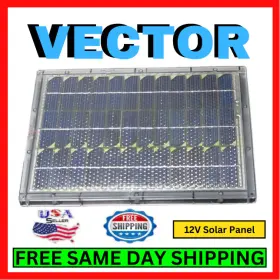 Vector 617977000560 Solar Panel Kit Home Car Truck Marine Rv 12v Dc Battery Weatherproof With Clamps
