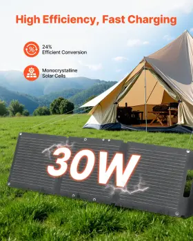 Qc3.0 Vevor 197988177494 30w Foldable Solar Panel Charger 24% Efficiency Usb Type-c