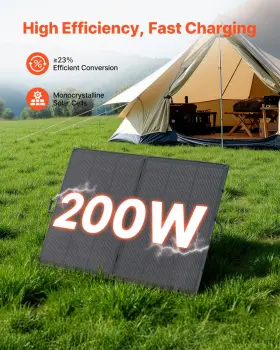 Ip67 Vevor 197988179429 200w Foldable Solar Panel 23% Efficiency With 30a Controller