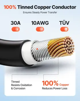 Ip67 Vevor 197988181569 10awg Solar Panel Wire Kit 50ft Red Black Pv Cable Tinned Copper