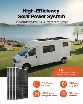 800w Vevor 197988917175 12v Solar Power Kit 4x200w Panels 300ah Lifepo4 Battery Inverter Mppt