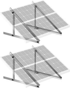 Vevor 197988956686 2 Sets Solar Panel Mounting Brackets - 45-inch To 90 Adjustable Tilt Mo