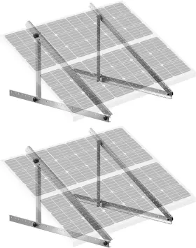 Vevor 197988956686 2 Sets Solar Panel Mounting Brackets - 45-inch To 90 Adjustable Tilt Mo