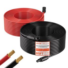 Vevor Tyndcbyzxsx628evn002 Solar Panel Extension Cable 65 Ft 10 Awg Wire With Connectors