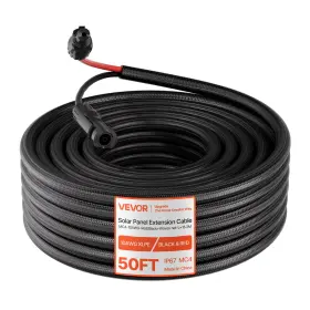 Tyndcbyzxsxdg9j6x001 Vevor 50ft Solar Panel Extension Cable 10awg Wire Flame Retardant With Connector