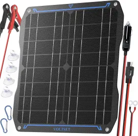 Voltset 705353714634 20w 12v Solar Panel Kit Portable Battery Charger Maintainer Waterproof Tri