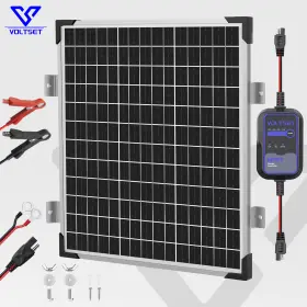 Voltset 717325418044 Upgraded 50w 12v Solar Battery Trickle Charger Maintainer With Mppt Controller