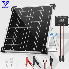 Vs-yl20w Voltset Solar Battery Trickle Charger 20w 12v Panel Maintainer For Car Boat Rv