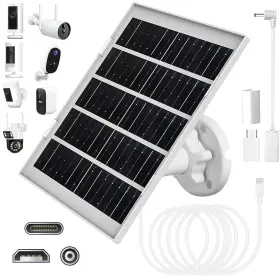 8w-cheuhedc-solar Voma 8w Solar Panel Charger For Outdoor Security Cameras With Micro Usb/usb-c And