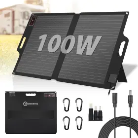 Spl01-100w Voominhtec 100w 22v Etfe Folding Portable Solar Panel Ip67 Waterproof Foldable 24% High
