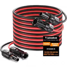 Vrbgify 445044881858 2 X 30 Ft. Solar Panel Extension Cable With Female And Male Waterproof Connector