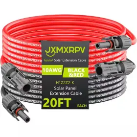 Vrbgify 711181105667 20 Ft. 10awg Solar Wire Extension Cable With Tool-free Connectors And Wate