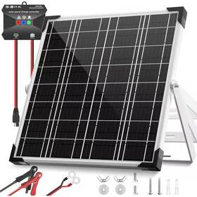 Vrbgify 744110047110 20w 12v Monocrystalline Solar Panel Kit With Charge Controller And Mounting Brac