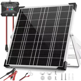Vrbgify 744110047110 20w 12v Monocrystalline Solar Panel Kit With Charge Controller And Mounting Brac