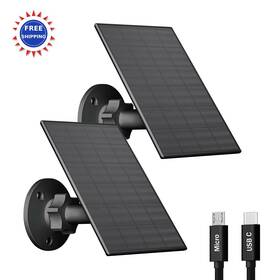 Vuebee Vb-sp-2w 2w Solar Panel Outdoor Usb C Ip65 360 2 Pack Black