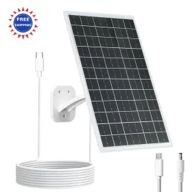 Vuebee-13w Vuebee 13w Solar Panel 360 Mount Ip66 Waterproof 72ft Cable Compatible Security