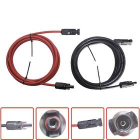 Waltvotur Wa1808136ur 1 Pair 10 Feet Black Red Solar Panel Extension Cable 10awg Wire Connector