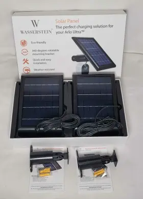 Wasserstein 895230301586 2 Pack Arlo Ultra And Pro 3 4 Floodlight Cam Black Solar Panel