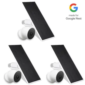 Wasserstein 895230314234 Google Nest Cam Battery With Solar Panel Bundle White 3 Pack