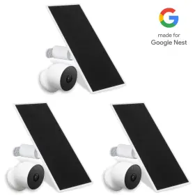 Wasserstein 895230314272 Google Nest Cam Battery With Premium Solar Panel Bundle White 3 Pack