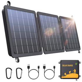 Wastde Lsfc-15 15w Small Portable Solar Panel Chargers 5v/3.0a Usb-a/usb-c Ip65 Waterproo