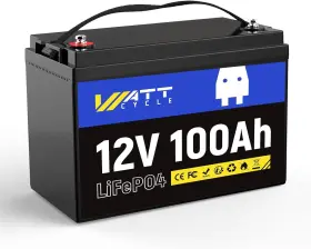 Wt12v100ah-csb  Wattcycle 12v 100ah Lifepo4 Lithium Battery 100a Bms For Rv Off-grid Trolling Motor