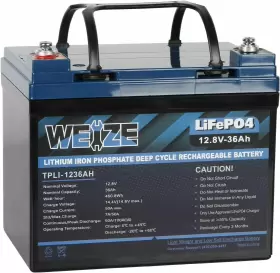 Weize 36ah 12v Lifepo4 Lithium Battery 2000 Life Cycle Perfect For Marine Solar