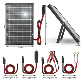 Sy-30w Werchtay Trickle Charger Battery 30w Bifacial Solar Panel Kit Controller Maintainer Of Rv