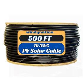 Windynation 313045131197 10 Awg Gauge 500 Ft Spool Black Pv Photovoltaic Solar Extension Cable Copper P