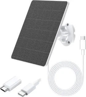 Wuoaum 726084114692 5v 5w Usb Solar Panel For Outdoor Security Camera C Charger Wit