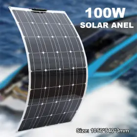 201010001 Wuzeck 100w Flexible Solar Panel Monocrystalline Module Charger For Rv Roof Boat