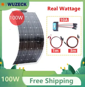 201010012-1-14 Wuzeck 100w 18v Flexible Solar Panel Kit With Charge Controller For Yacht Battery Boat