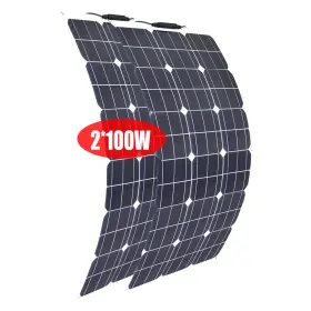 201010048-0-eby Wuzeck 200w Watt Flexible Solar Panel 12v Mono Home Rv Rooftop Camping Off-grid Power