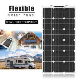 201010048 Wuzeck 80w 12v Flexible Solar Panel Monocrystalline High Efficiency For Rv Campers Boat