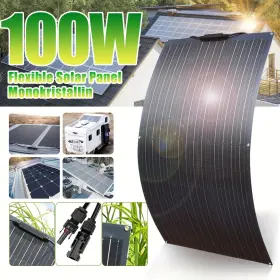 201010208 Wuzeck 100w Flexible Solar Panel Monocrystalline Cells Rv Boat Cabin Uneven Surface