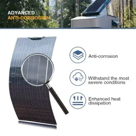 201010252 Wuzeck 100w Flexible Solar Panel Mono 12v Home Rv Boat Camping Power Battery Charging