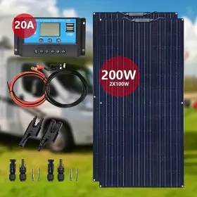 201010252-2-1 Wuzeck 2 Pcs 100w Flexible Solar Panel Kit Monocrystalline Battery Charger For Rv Boat