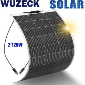 201010304-0-eby Wuzeck 240w 12v Monocrystalline Semi-flexible Bendable Solar Panel For Rv/boat/car/home