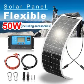 201010315-0-1-2 Wuzeck 50watt Solar Panel Kit 50w Monocrystalline Pv Module Off-grid System For Rv Boat