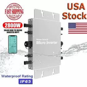 2800w Wvc Mppt Solar On Grid Tie Micro Inverter 240v Built-in Wifi App Monitoring