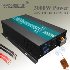 3000w Wzrelb 736542903072 24v 120v Pure Sine Wave Inverter Dc To Ac Power Converter Truck Car Remote