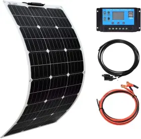 100w Xinpuguang 445007488445 Flexible Solar Panel Monocrystalline Battery Charger With Extension Cable 2
