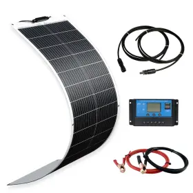 100w Xinpuguang 743811634605 Flexible Solar Panel 12v System Kit 10a Charge Controller Cables With Al