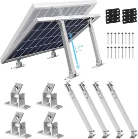 Xmntdo 635412008377 4pcs Adjustable Solar Panel Tilt Mount Brackets Aluminum Alloy Mounting Bracket