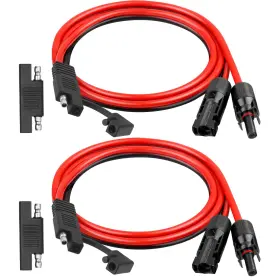 Xrds -rf 635408938503 10awg Sae To Solar Panel Connector Cable 3ft 2pcs Heavy-duty Tinned Copper