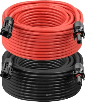 Xrds -rf 706531237921 10awg Solar Extension Cable 75ft 2 Pack Red And Black Pv Wire With Conne