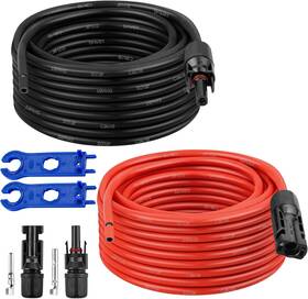 Xrds -rf 706531509356 Solar Extension Cable 10awg 30ft Red And Black Panel Wire With Connec