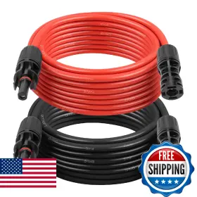 B0fbr9cb1h Xrds -rf Solar Extension Cable 8awg 20ft 2-pack Red Black Pv Wire With Male/female S