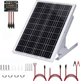Yaarzar 744110720044 30w 12v Solar Panel Kit With Adjustable Mounts And Pwm Charge Controller